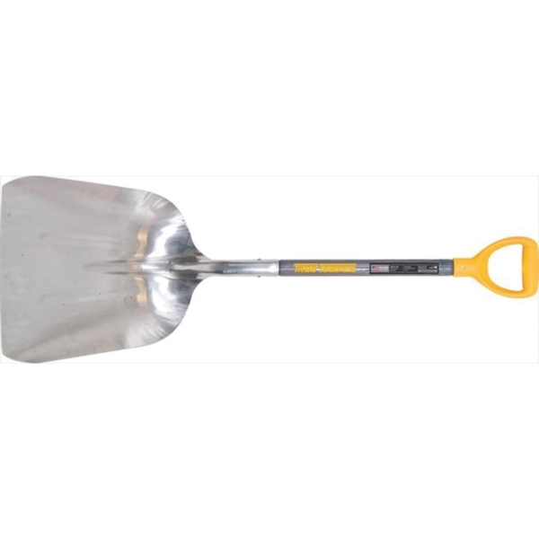 2681200 Scoop Shovel, 4.77 in W Blade, Aluminum Blade, Hardwood Handle, D-Grip Handle, 46.13 in OAL