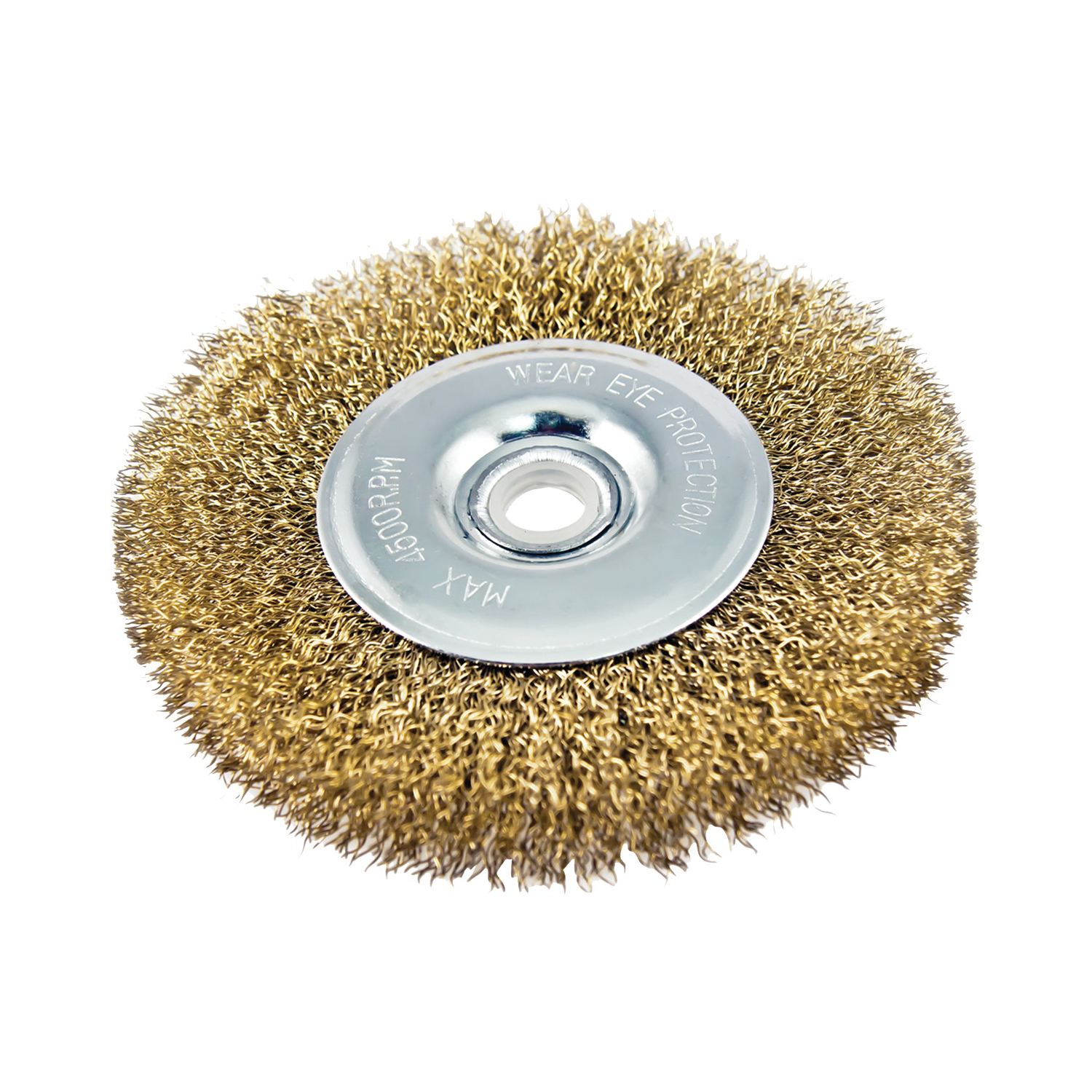 323281OR Wire Wheel Brush with Hole, 6 in Dia, 5/8 in Arbor Hole, 1/2 in Adapter Ring Arbor/Shank