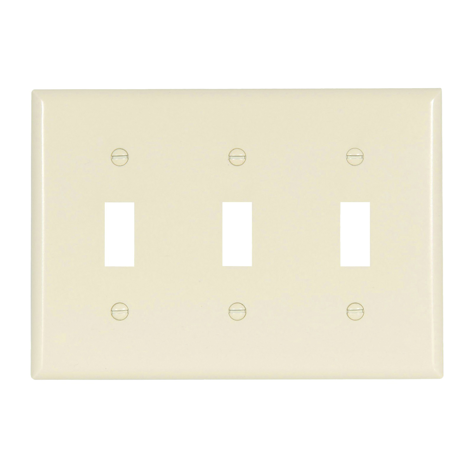 2141LA-BOX Wallplate, 4-1/2 in L, 3-3/8 in W, 3 -Gang, Thermoset, Light Almond, High-Gloss