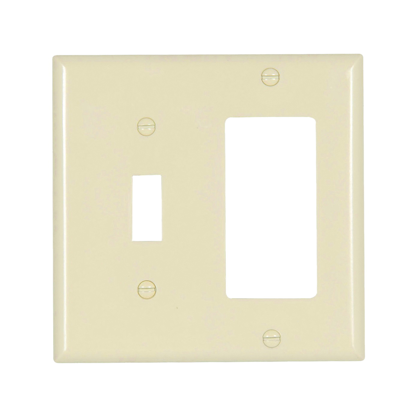 2153LA-BOX Combination Wallplate, 4-1/2 in L, 4-9/16 in W, 2 -Gang, Thermoset, Light Almond