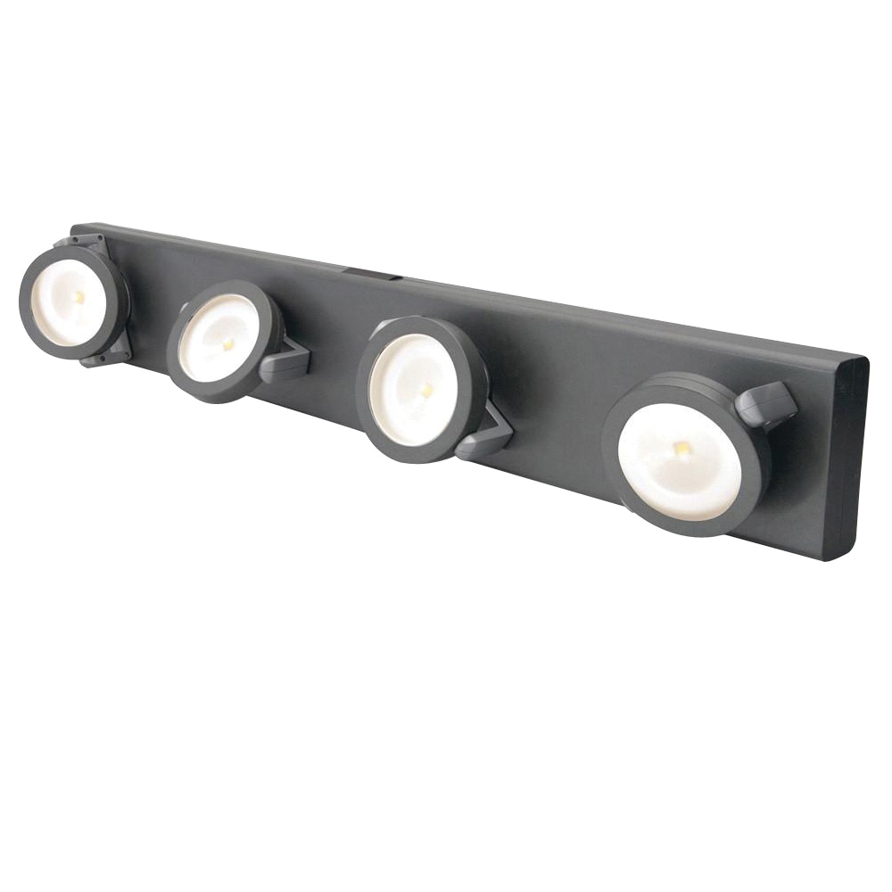 LPL704 Under Cabinet Track Light, 40.85 W, 4-Lamp, LED Lamp, 75 Lumens Lumens, 3000 K Color Temp, Gray Fixture