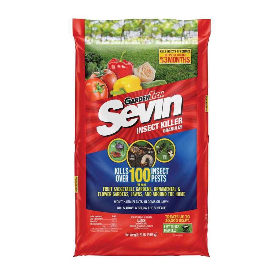 100530129 Insect Killer, Solid, Fruit, Lawns, Vegetable Gardens, 20 lb Bag