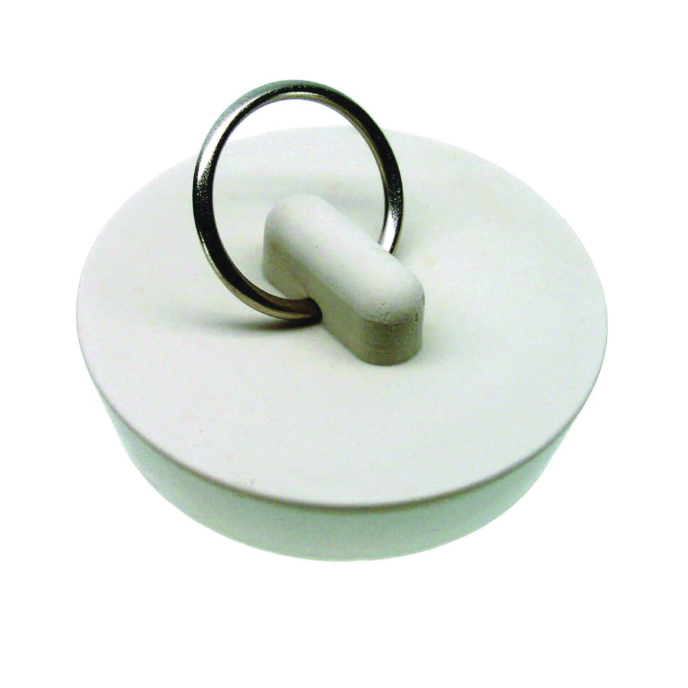 80228 Drain Stopper, Rubber, White, For: 1-5/8 in Drain, Universal Sink