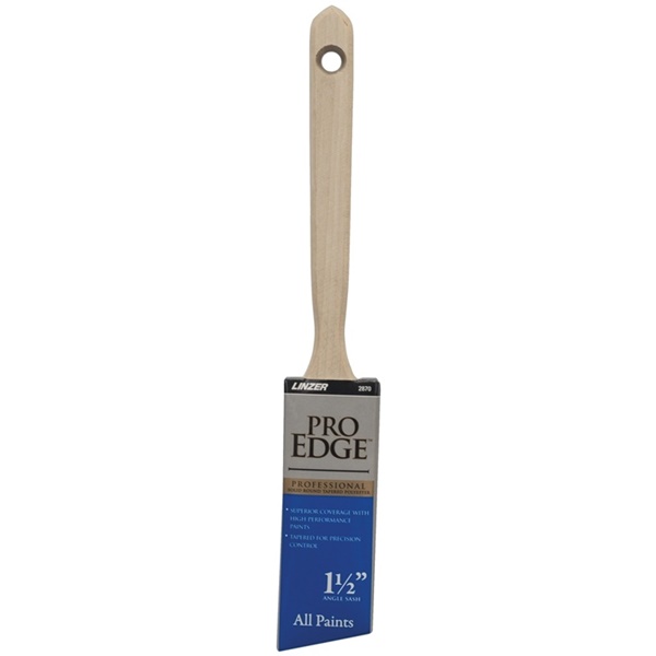 Linzer 2870-1.5 Paint Brush, 1-1/2 in W, Polyester Bristle, Angle Sash Handle