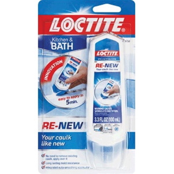 Loctite RE-NEW 2158772 Specialty Silicone Sealant, White, 24 hr Curing, 41 to 104 deg F, 3.3 oz Carded Tube - 1