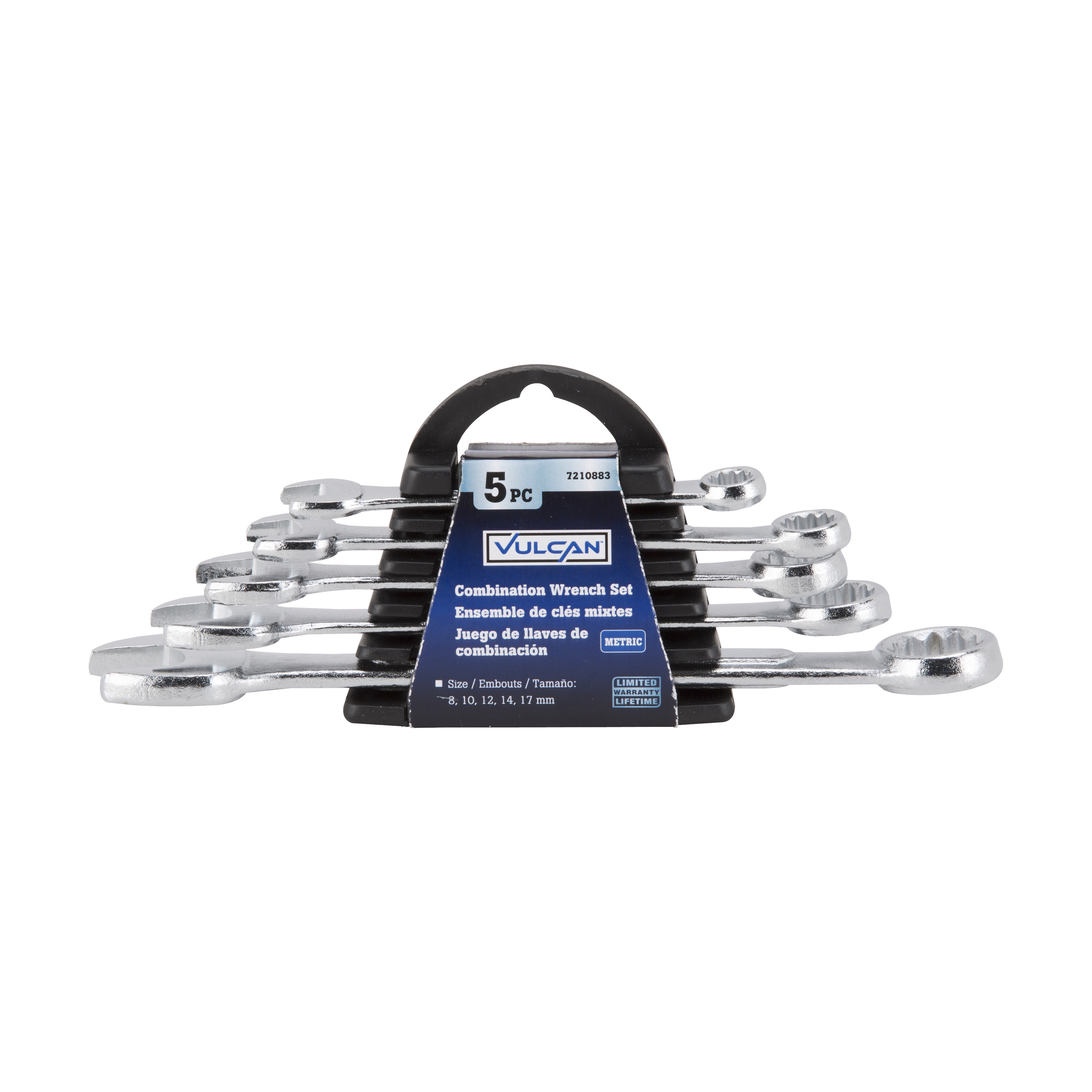 JL16062 Combination Wrench Set, 5-Piece, Steel, Chrome, Silver