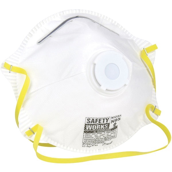 10102483 Disposable Respirator with Exhalation Valve, One Size Mask, N95 Filter Class, White