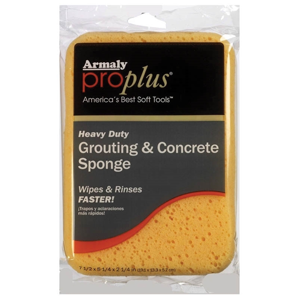 603 Grouting and Concrete Sponge, 7-1/2 in L, 5-1/4 in W, 2-1/4 in Thick, Polyester