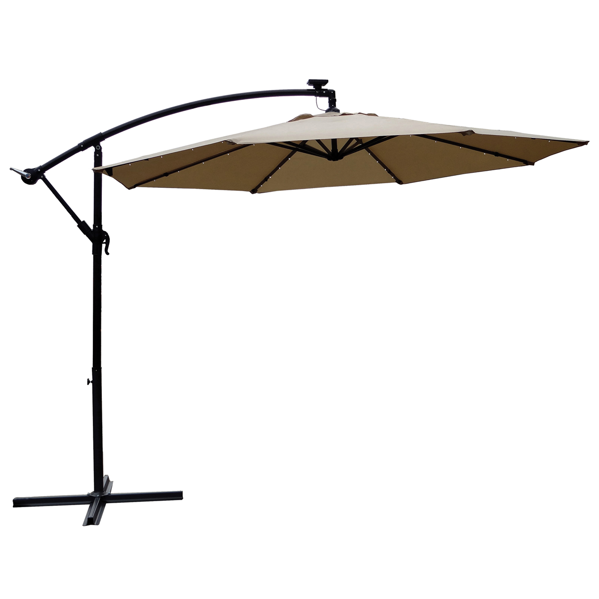 UMSCS10BKOBD-04 Solar Offset Taupe Umbrella, 2.5m/98.43 in H, 10 ft W Canopy, 10 ft L Canopy