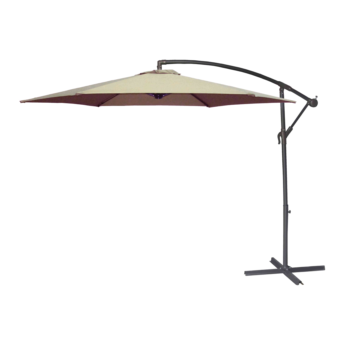 UMSC10BKOBD-04 Solar Offset Taupe Umbrella, 98.42 in OAH, 10 ft W Canopy, 10 ft L Canopy