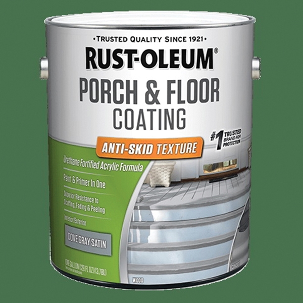 Rust-Oleum 262365 Porch and Floor Paint, Satin, Dove Gray, 1 gal, Can, 300 to 400 sq-ft/gal Coverage Area