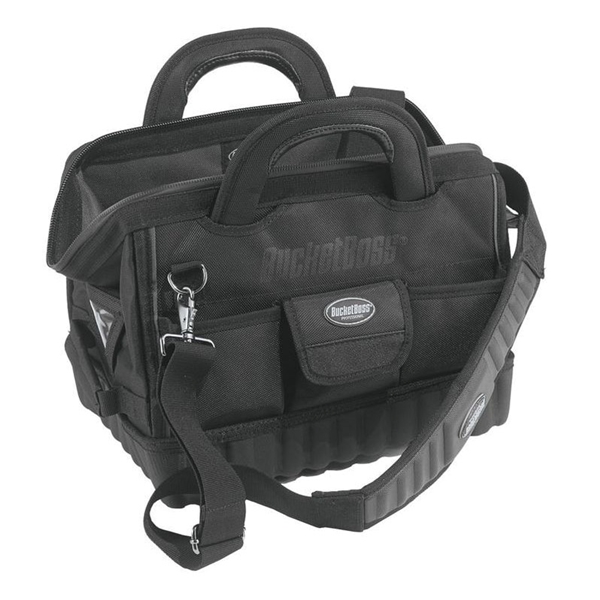 Professional Series 64014 Pro Gatemouth Tool Bag, 14 in W, 9-1/2 in D, 11 in H, 12-Pocket, Poly Fabric