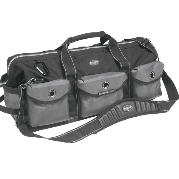 Professional Series 65024 Extreme Big Daddy Tool Bag, 26 in W, 11 in D, 12 in H, 28-Pocket, Poly Fabric