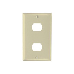 K2I Wallplate, 4-1/2 in L, 2-3/4 in W, 1 -Gang, Thermoset, Ivory