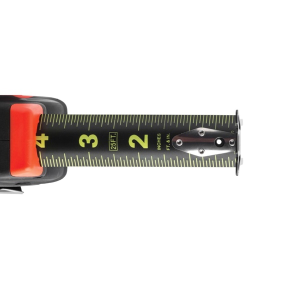 Crescent Lufkin L1205CB Tape Measure, 25 ft L Blade, 1-3/16 in W Blade, Steel Blade, Rubber Case - 4