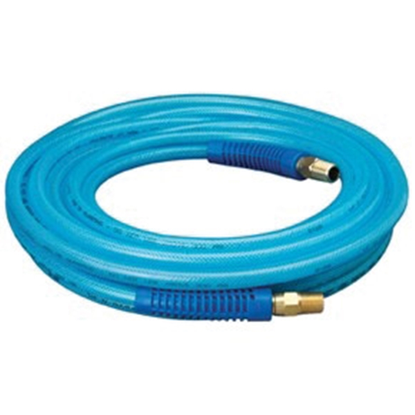 12-25E Air Hose, 1/4 in ID, 25 ft L, MNPT, 300 psi Pressure, Polyurethane, Blue