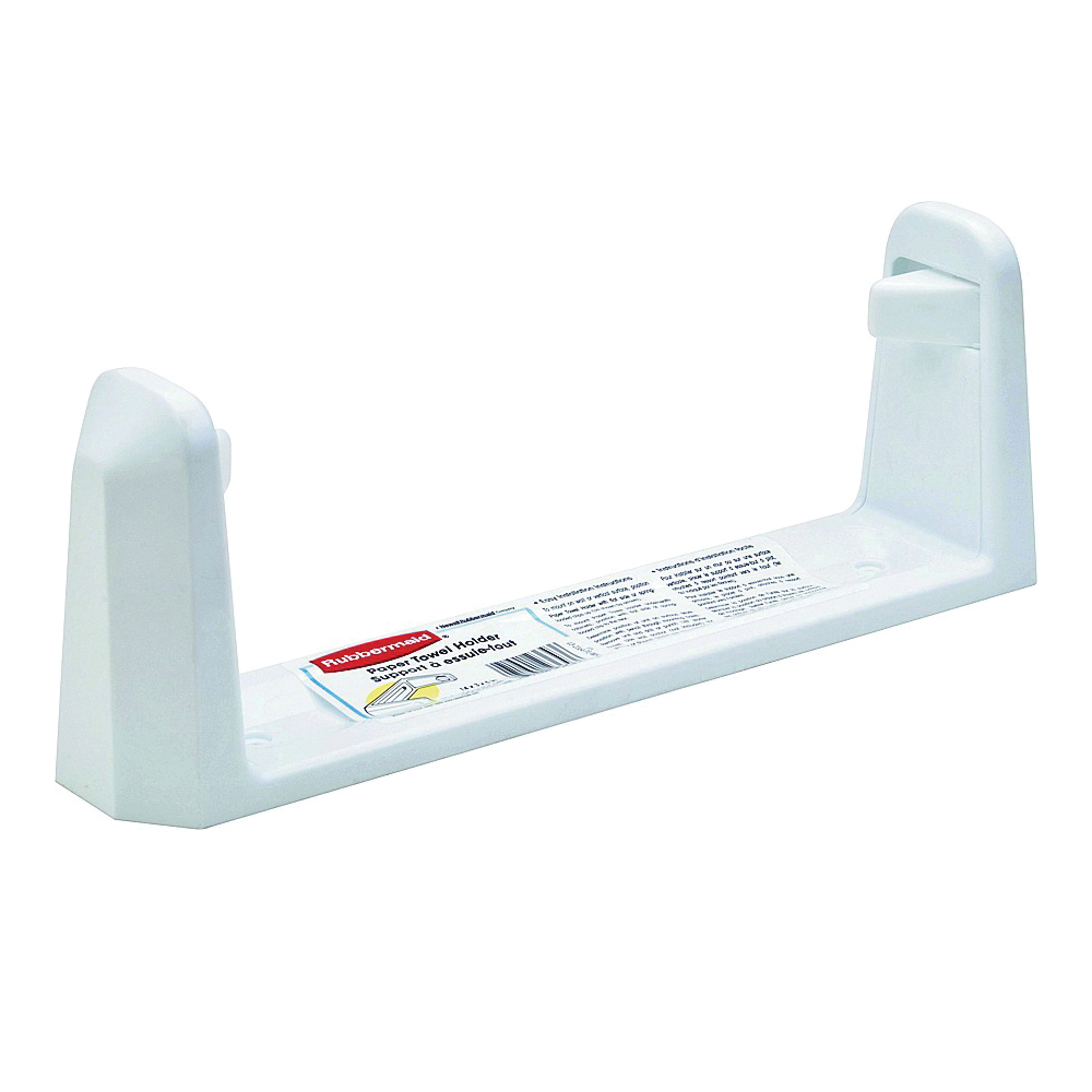 Rubbermaid 2364RDWHT Paper Towel Holder, 14 in OAW, Plastic, White - 1