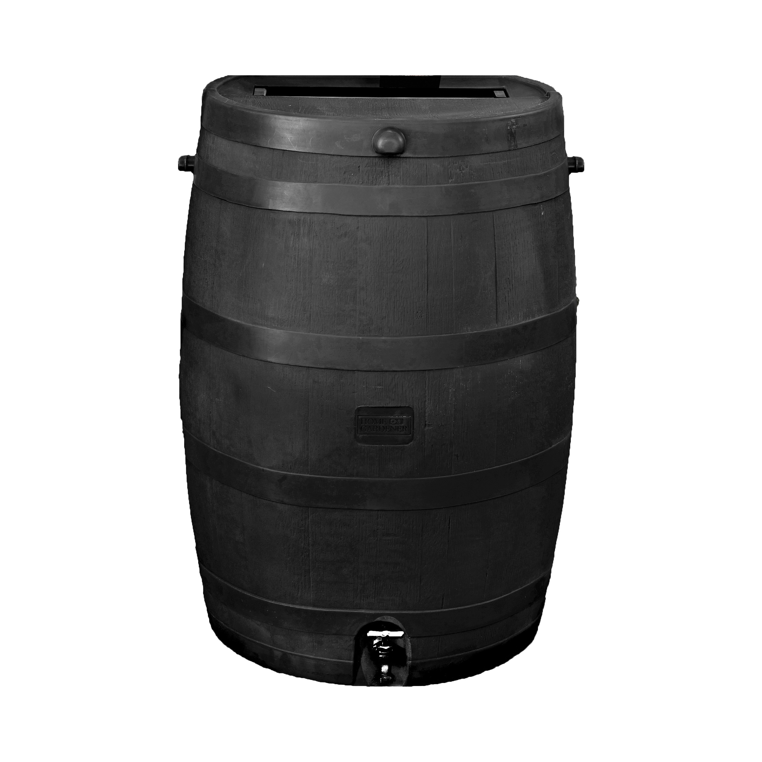 551000300A8000 Rain Barrel, 50 gal Capacity, Plastic, Black