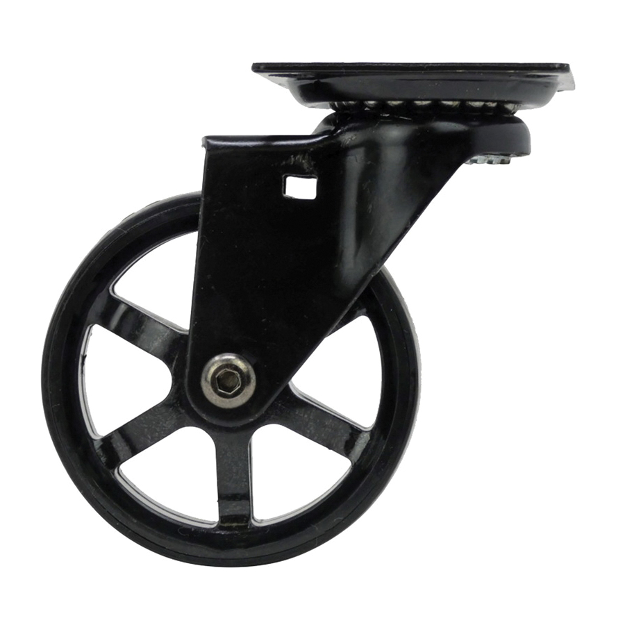 6275 Swivel Caster, 3 in Dia Wheel, Aluminum/Polyurethane Wheel, Black, 100 lb
