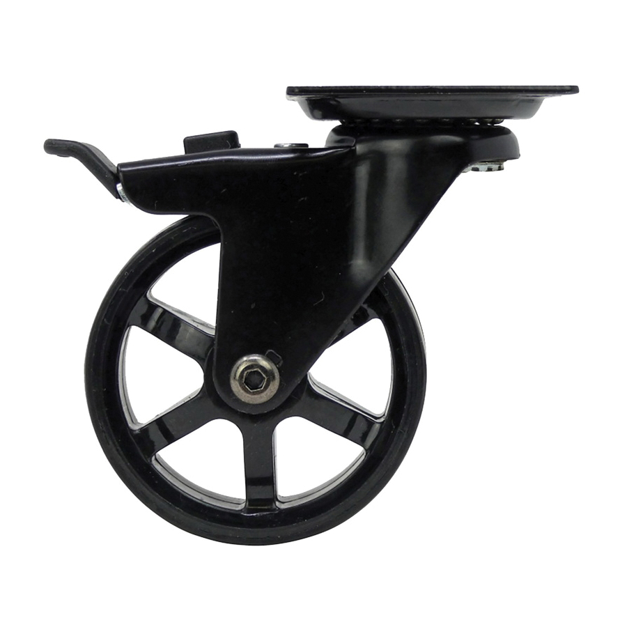 6276 Swivel Caster, 3 in Dia Wheel, Aluminum/Polyurethane Wheel, Black, 100 lb
