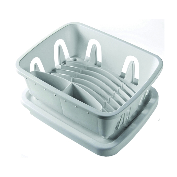 Camco 43511 Dish Drainer and Tray, Plastic, White, 11.69 in L, 9-1/2 in W, 4-3/4 in H - 2