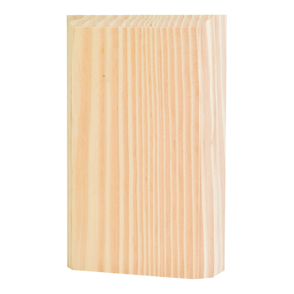 BTB25 Trim Block Moulding, 4-1/2 in L, 2-3/4 in W, 1 in Thick, Pine Wood