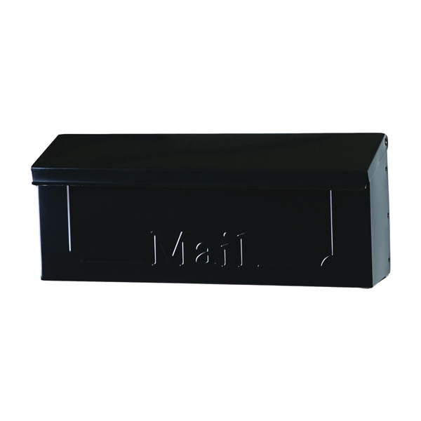 Townhouse THHB0001 Mailbox, 260 cu-in Capacity, Steel, Powder-Coated, Black, 15.2 in W, 3.9 in D