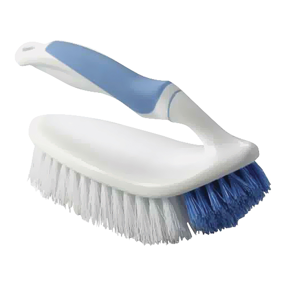 YB88183L Scrubber Brush, 1 in L Trim, PP/PVC Bristle, Blue/White Bristle, 2-3/4 in W Brush