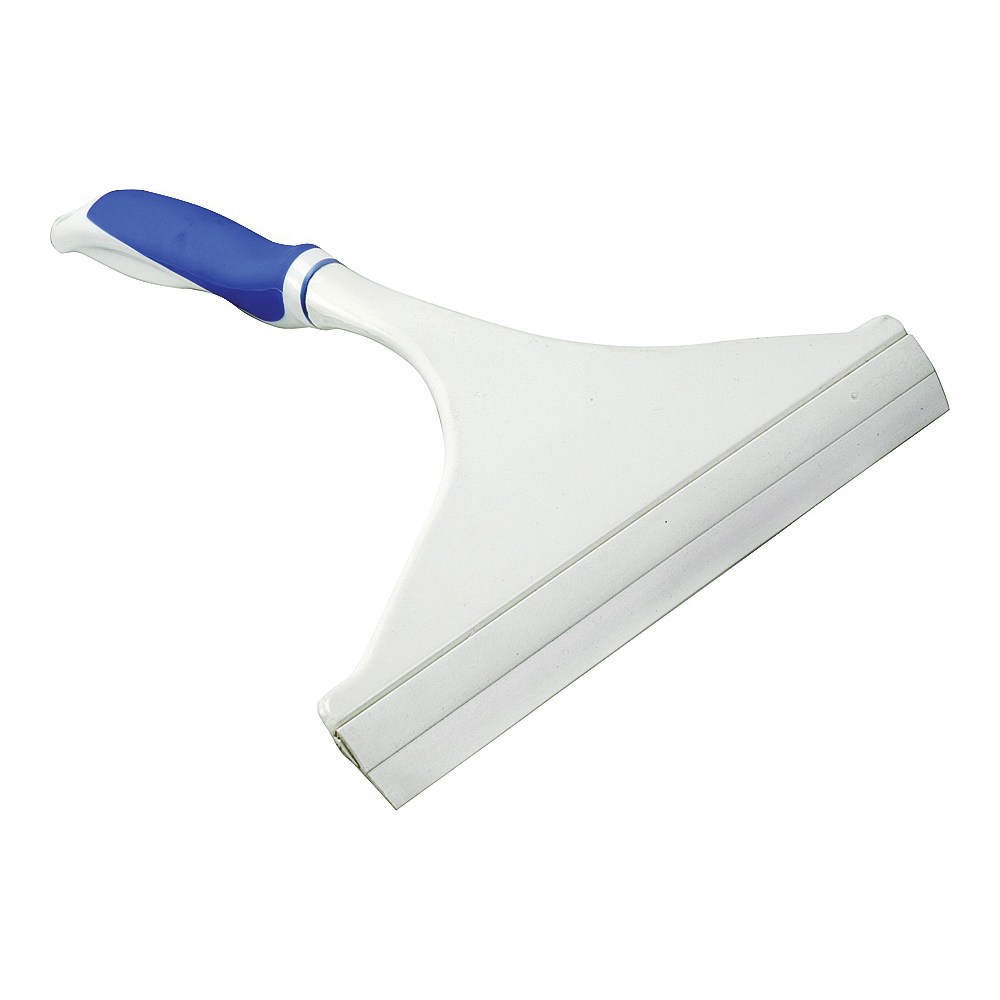 YB88143L Window Squeegee, 9-3/8 in Blade, Plastic Blade, Wide Blade, 10-1/4 in OAL, Blue/White