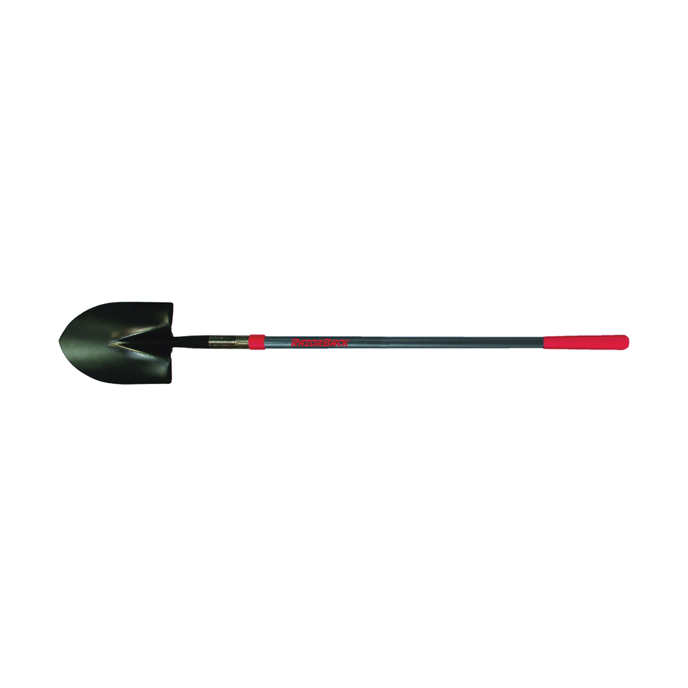 45000 Shovel, 8-3/4 in W Blade, Steel Blade, Fiberglass Handle, Long Handle, 48 in L Handle