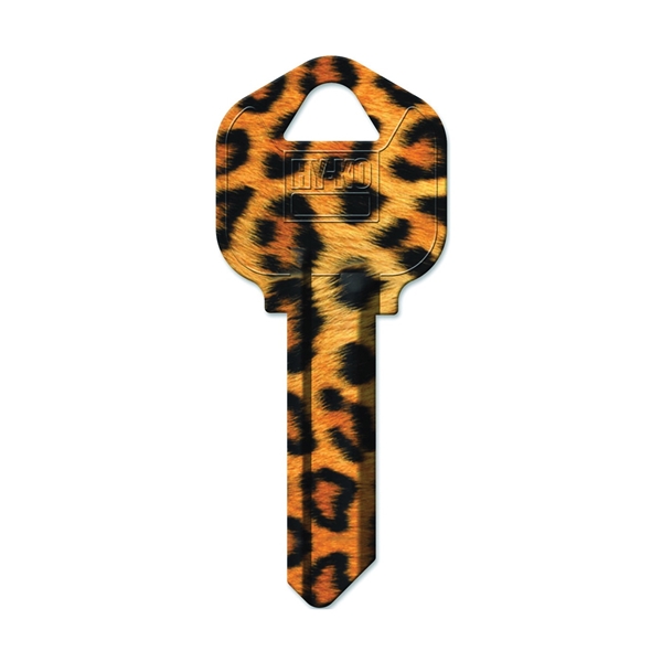 Hy-Ko 16010KW1-01 Key Blank, Leopard, Brass, Painted, For: Kwikset KW1, Titan KW10 Keyways