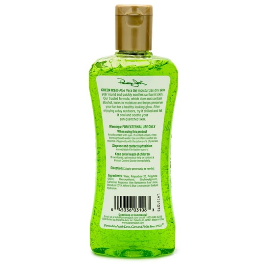 Panama Jack 3108 Aloe Vera Gel, Green, 8 fl-oz Bottle - 2