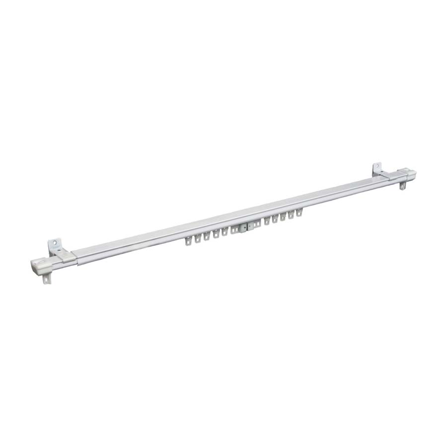 KN41/1P Curtain Rod, 24 to 42 in L, Steel, White