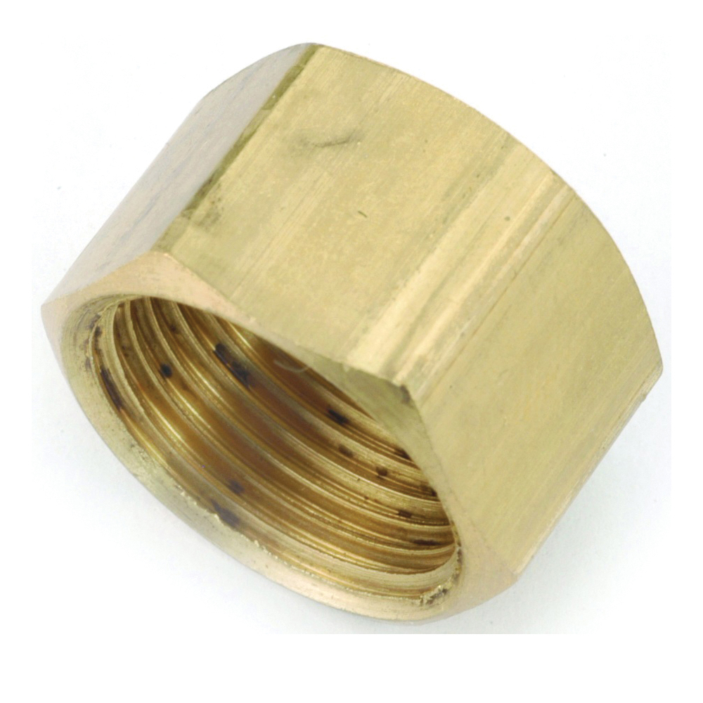 Anderson Metals 730081-08 Tube Cap, 1/2 in, Compression, Brass - 1