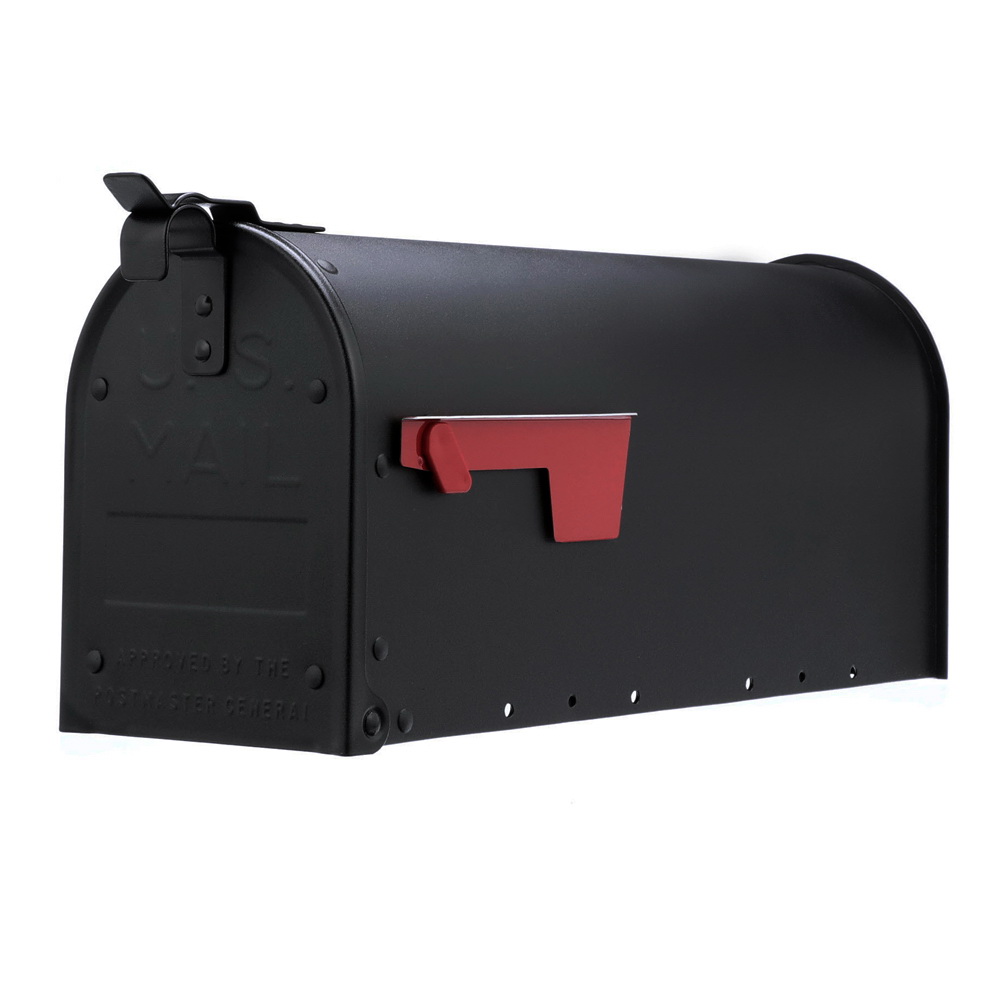 ADM11B01 Mailbox, 800 cu-in Capacity, Aluminum, Powdered, 6.9 in W, 20.8 in D, 9-1/2 in H, Black