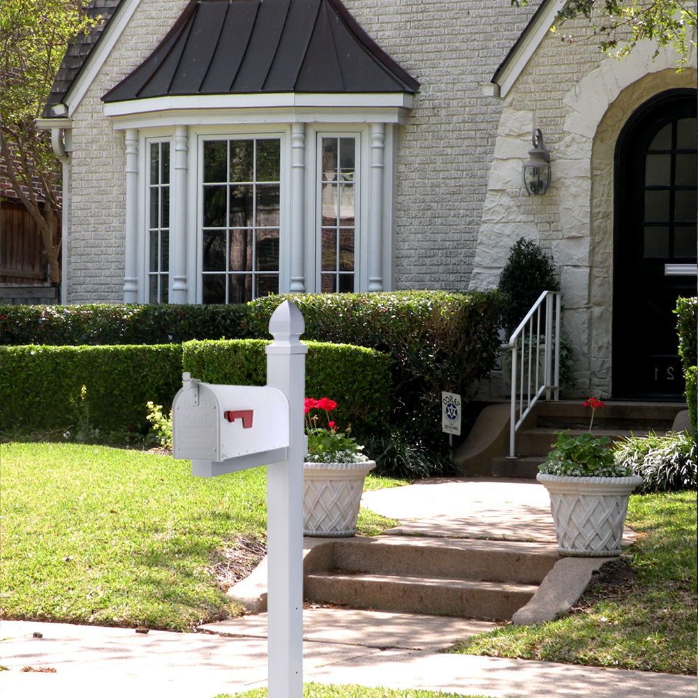 Gibraltar Mailboxes ADM11W01 Mailbox, 800 cu-in Capacity, Aluminum, Powdered, 6.9 in W, 20.8 in D, 9-1/2 in H, White