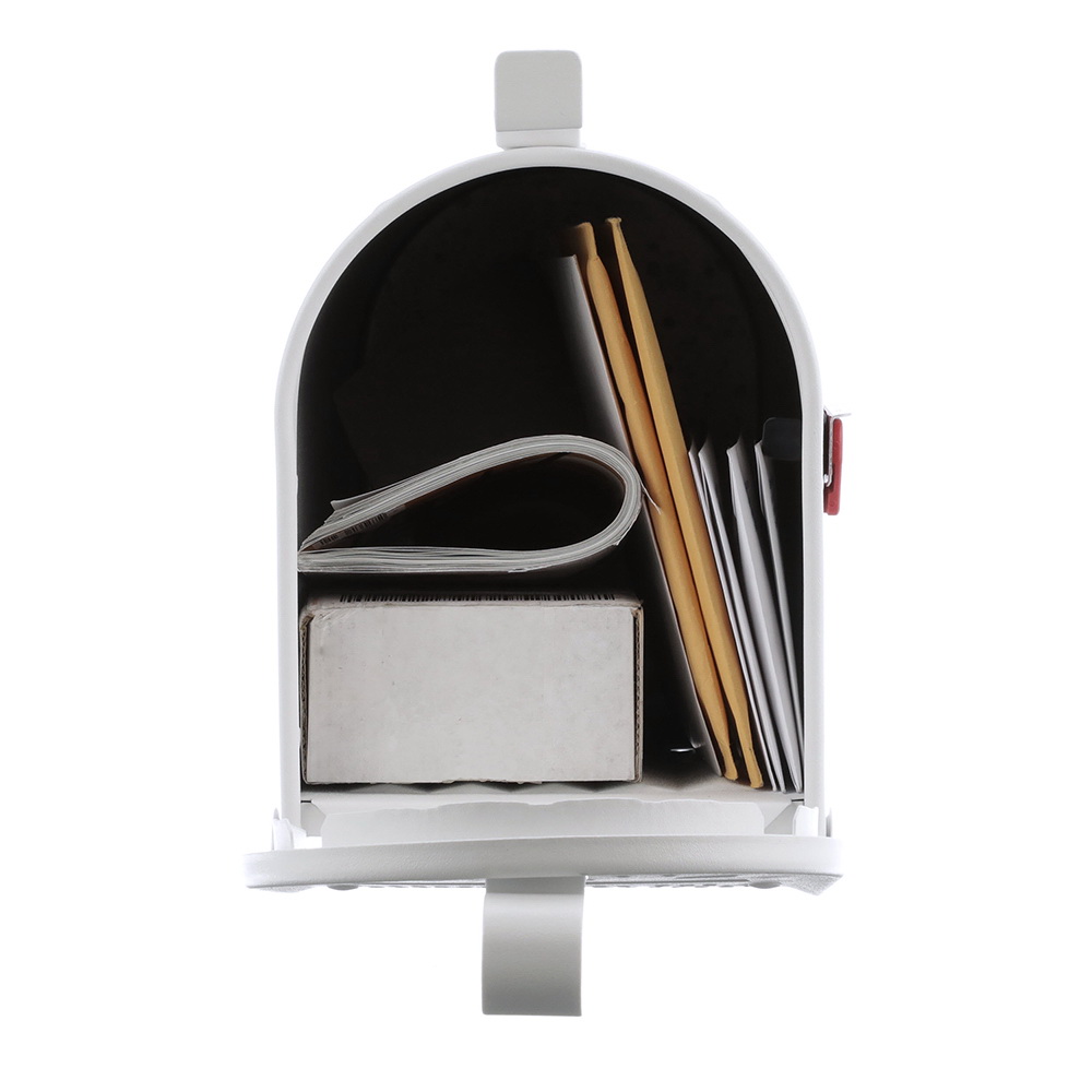 Gibraltar Mailboxes ADM11W01 Mailbox, 800 cu-in Capacity, Aluminum, Powdered, 6.9 in W, 20.8 in D, 9-1/2 in H, White