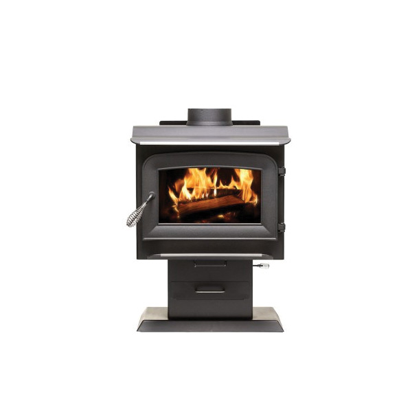 Ashley Hearth Wood Stove AW1120E-P Pedestal Stove, 22-1/2 in W, 21-1/2 in D, 29.8 in H, 68000 Btu Heating