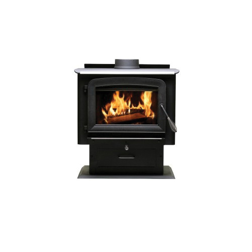 Ashley Hearth Wood Stove AW2020E-P Pedestal Stove, 27 in W, 20-1/4 in D, 30.78 in H, 89000 Btu Heating