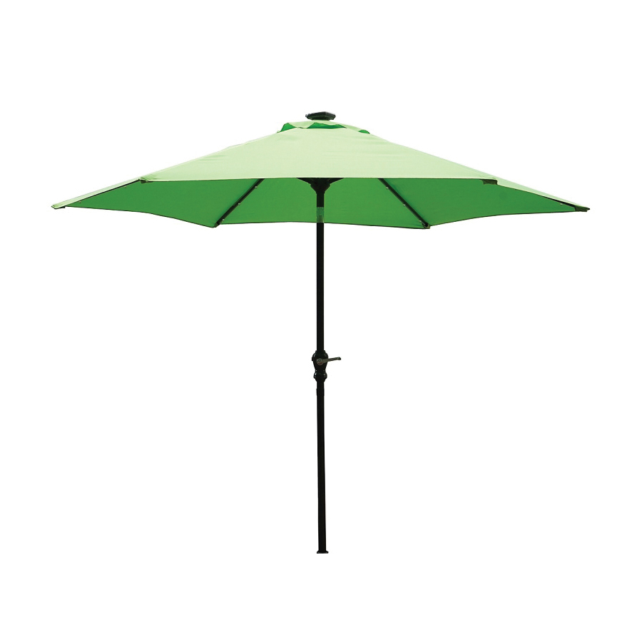 Tilt Umbrella, LED Lights, Steel 9 ft, Green