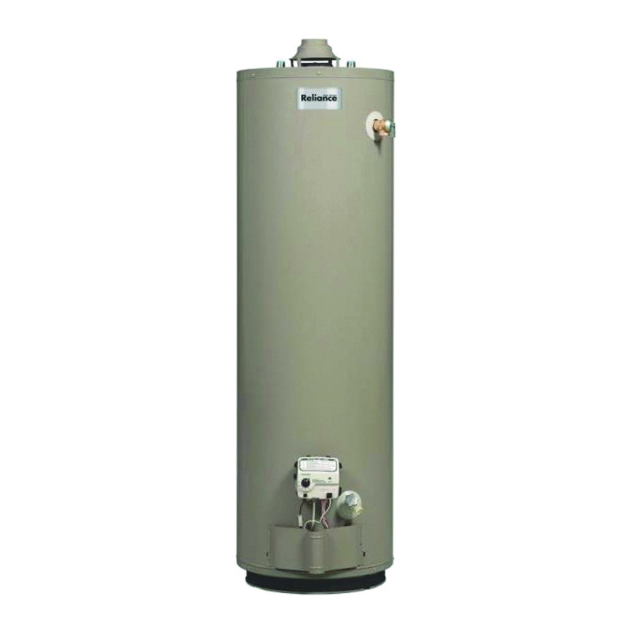6 40 NOCT Gas Water Heater, Natural Gas, 40 gal Tank, 65 gph, 35500 Btu BTU, 0.61 Energy Efficiency