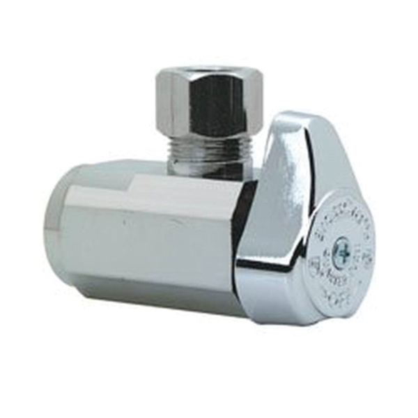 BrassCraft G2R15XCD Stop Valve, 3/8 x 3/8 in Connection, Compression x FIP, 125 psi Pressure, Brass Body, 2.12 in L