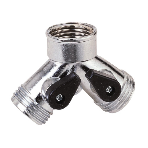 Landscapers Select GC5013L Y-Connector, Female and Male, Zinc, Silver, For: Garden Hose and Faucet