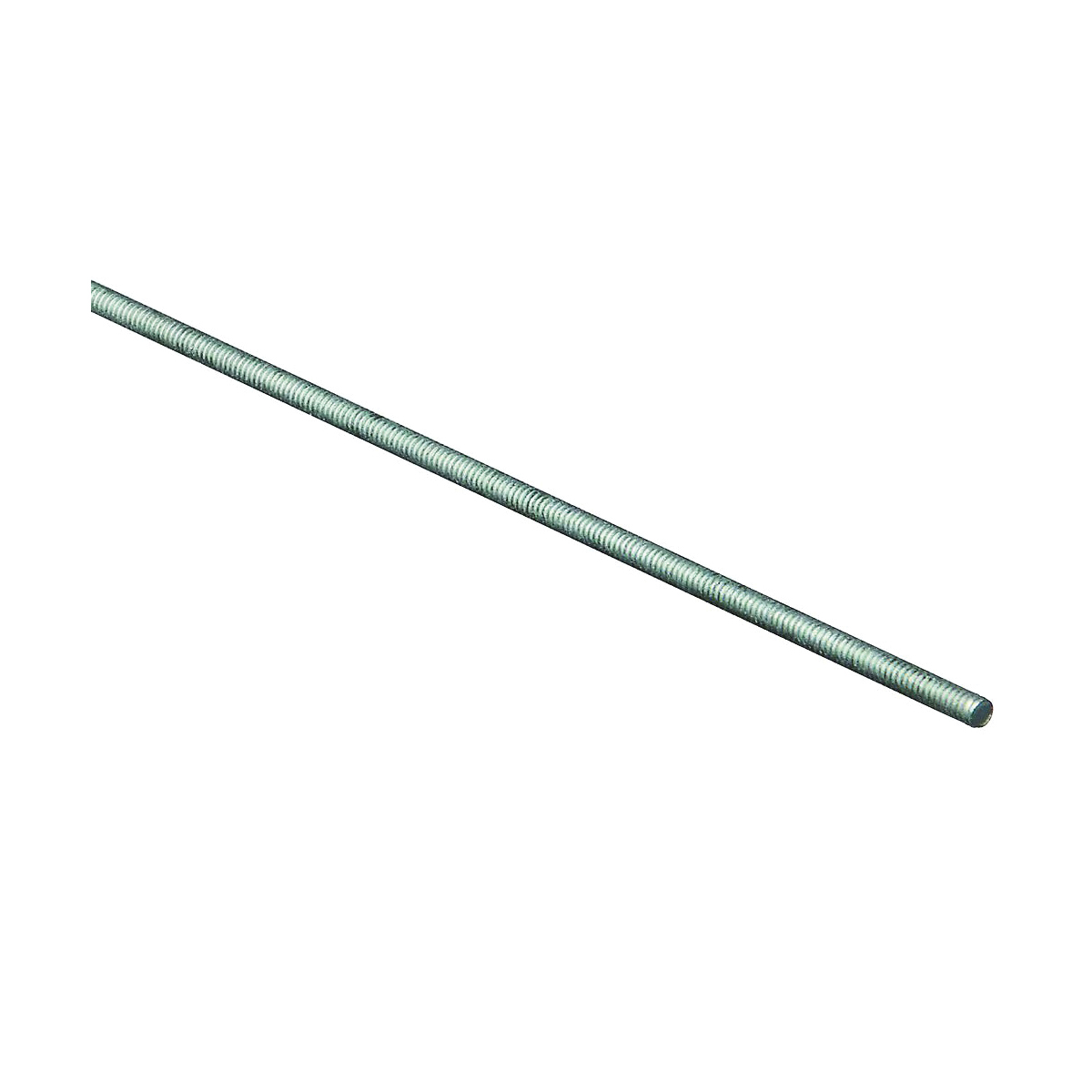 N340-869 Threaded Rod, #6-32 Thread, 36 in L, A Grade, Steel, Zinc, UNC Thread