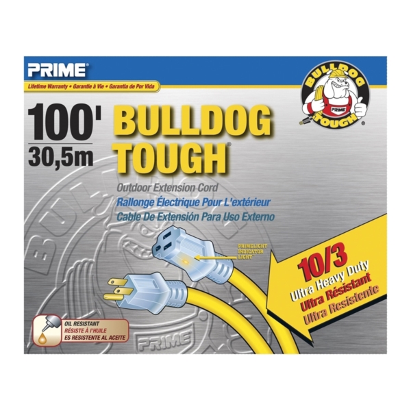 Outdoor Extension Cord with Indicator Light, Powerzone, 10/3 AWG Cable, 100 ft L, 15 A, 125 V - 1