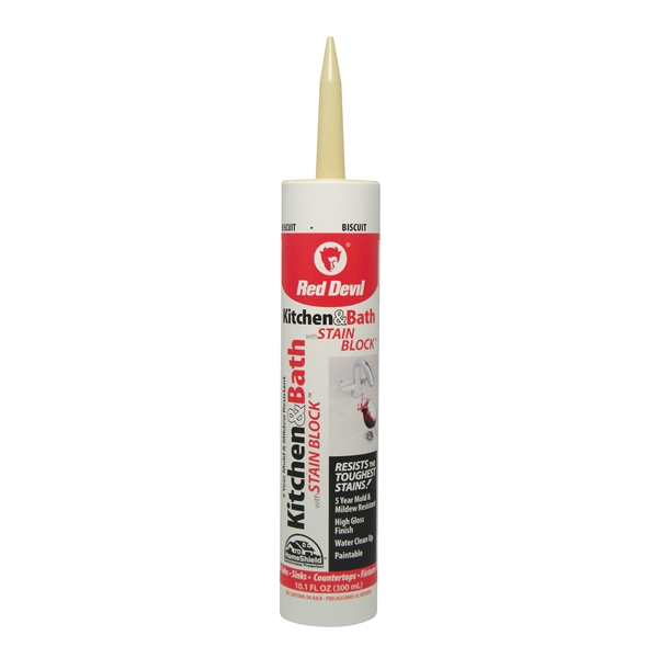 Stain Block Sealant, Biscuit, 72 hr Curing, -20 to 180 deg F, 10.1 oz Cartridge
