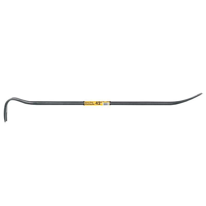 BU-105X Wrecking Bar, 42 in L, Steel, Black, 7/8 in Dia