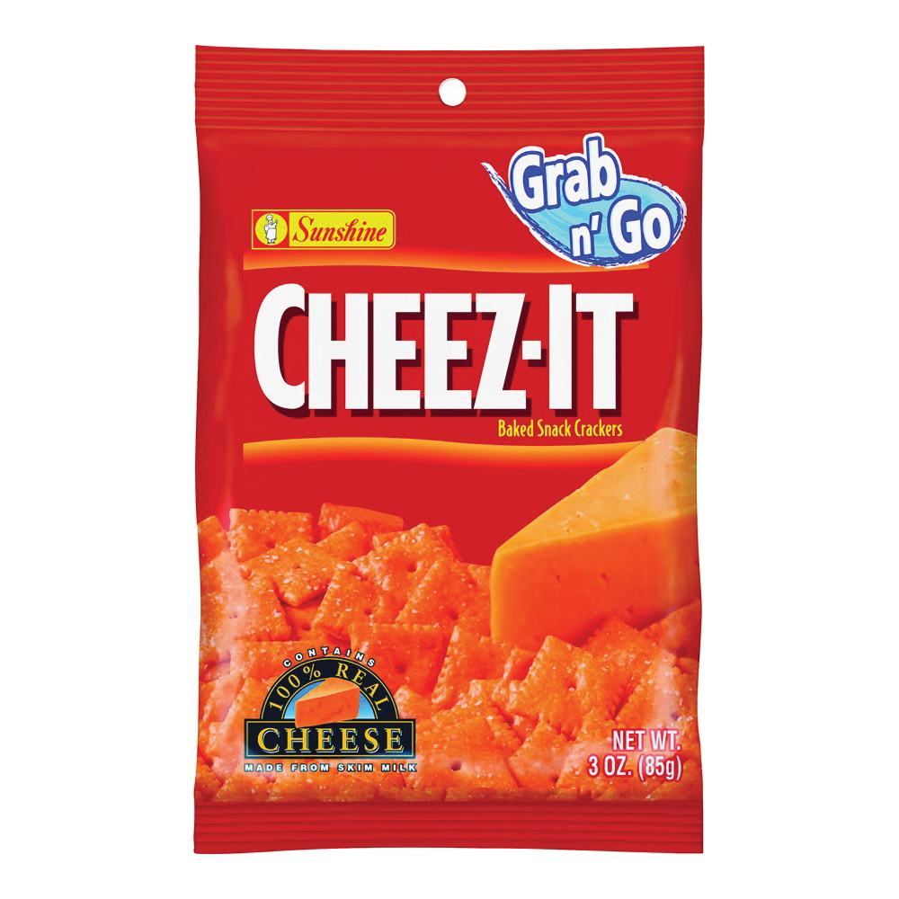 Cheez-It CHEEZIT36 Baked Snack Crackers, Cheese, 3 oz, Bag - 1