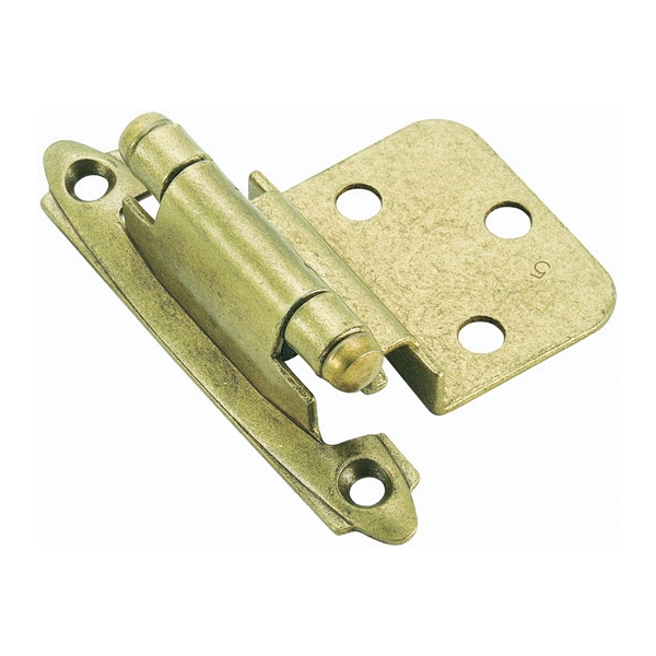 BPR3428BB Cabinet Hinge, 3/8 in Inset, Burnished Brass