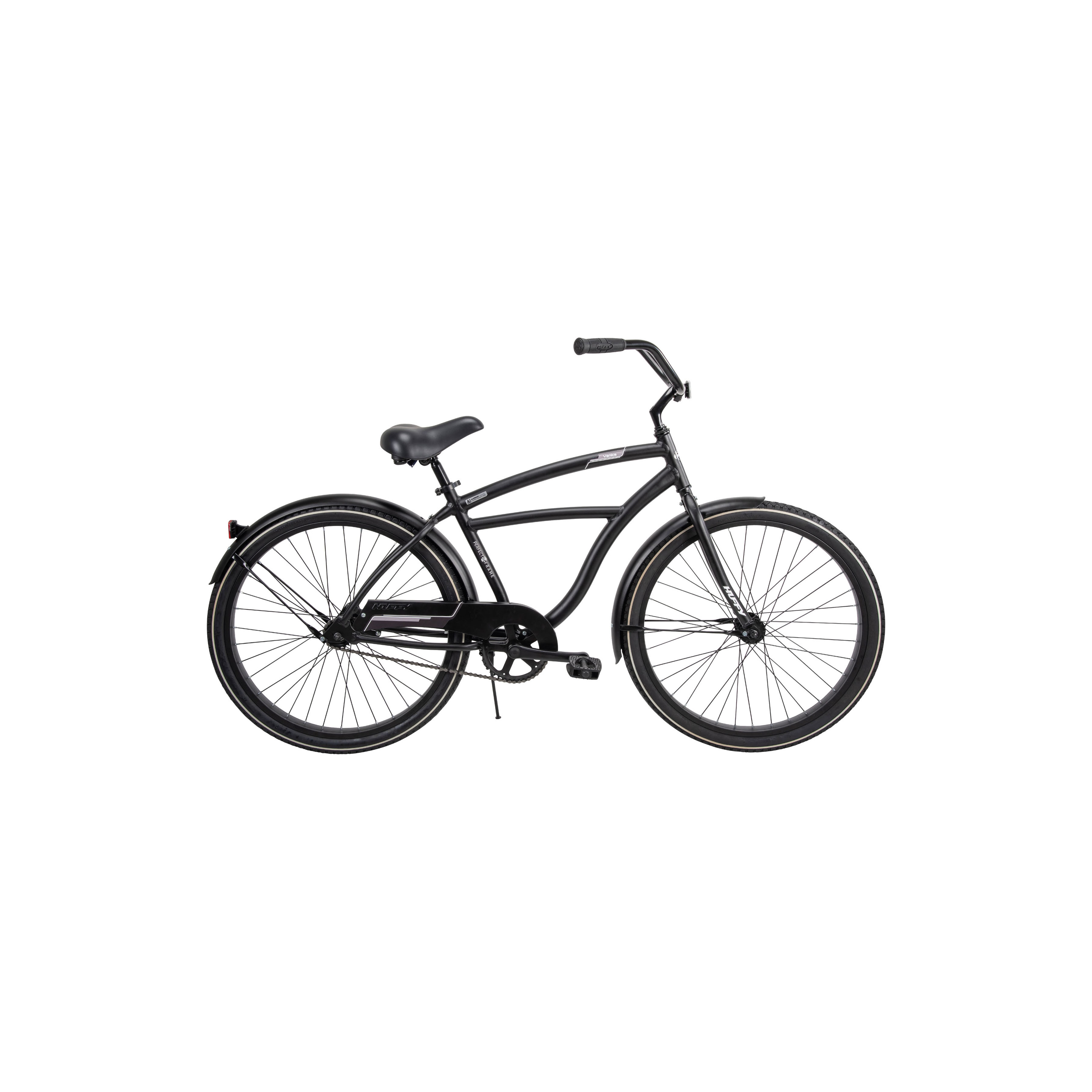 Men's Cruiser Bicycle, Aluminum Frame, Rear Coaster Brake, 26 in Dia Wheel, Matte Black